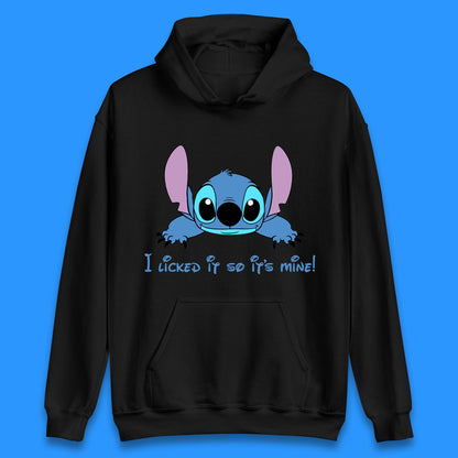 Disney I Licked It So It's Mine Funny Offensive Quote Disney Ohana Lilo And Stitich Disneyland Cartoon Character Unisex Hoodie