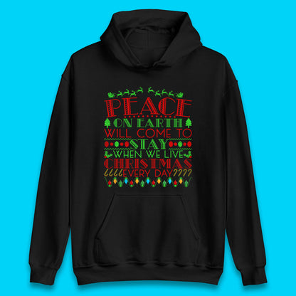 peace on earth christmas quote hoodie