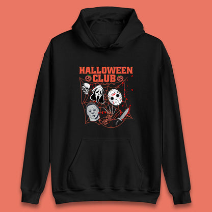 Halloween Club Horror Scary Friends Halloween Horror Movie Characters Unisex Hoodie