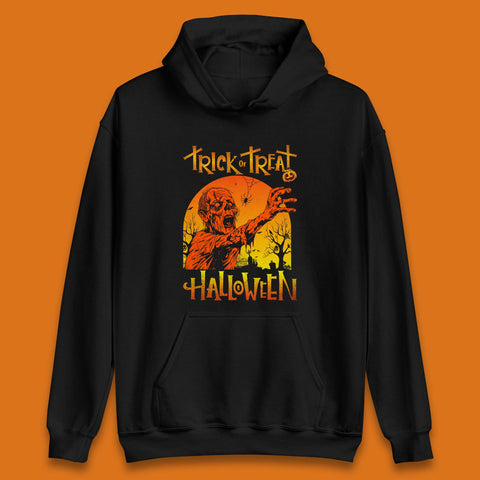 Trick Or Treat Halloween Zombie Horror Scary Spooky Vibes Unisex Hoodie