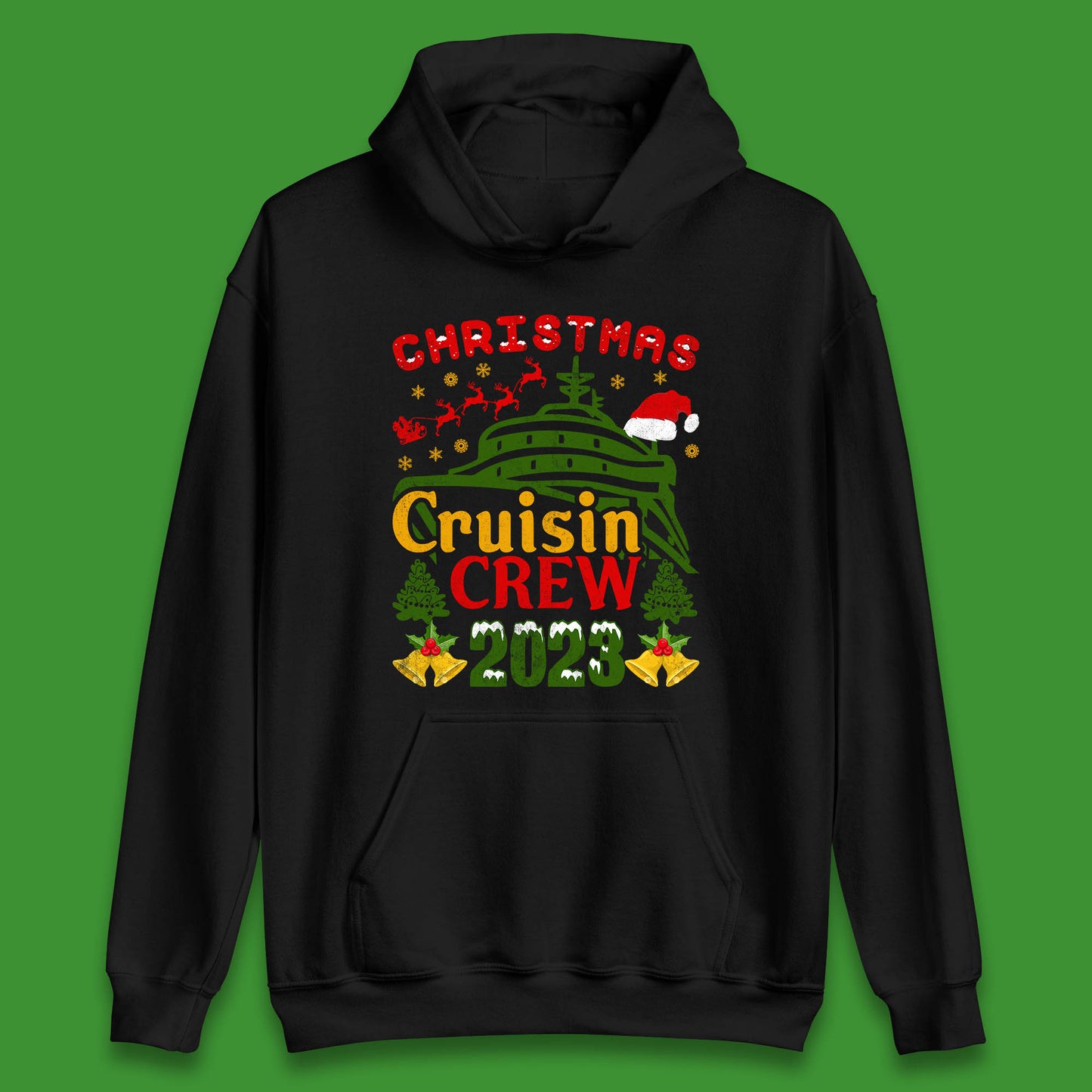 Christmas Cruisin Crew 2023 Xmas Cruise Vacation Cruising Squad Unisex Hoodie