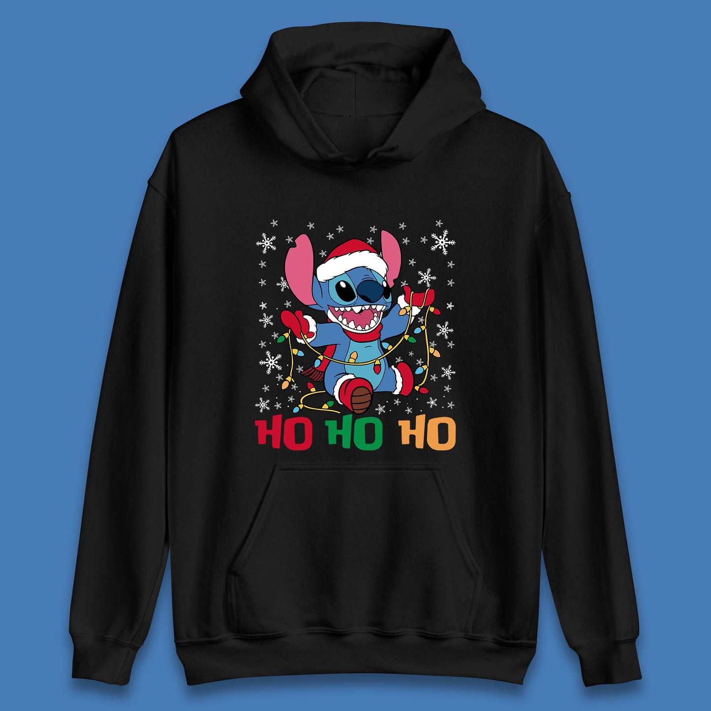 Happy Santa Stitch Christmas Unisex Hoodie