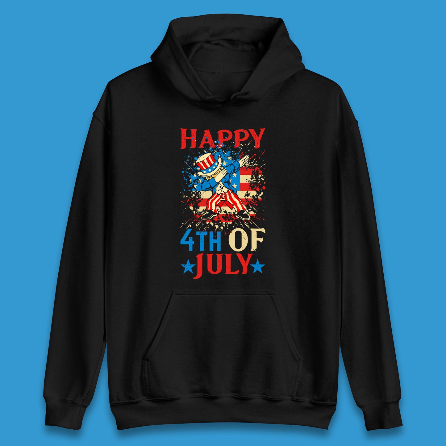 Dabbing Uncle Sam Happy 4th Of July USA Flag Independence Day Funny Dab Dance Unisex Hoodie