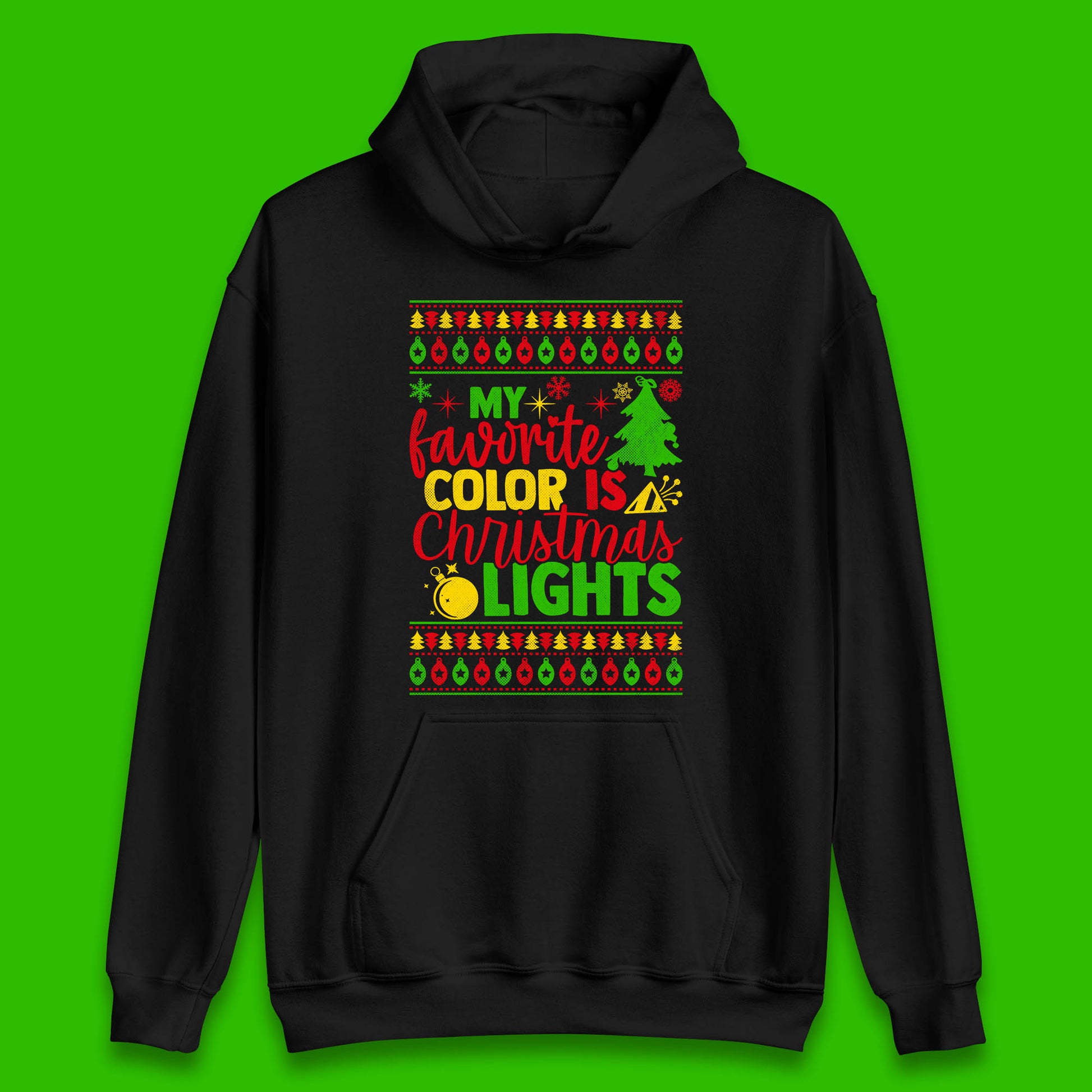 my favorite color is christmas lights hoodie