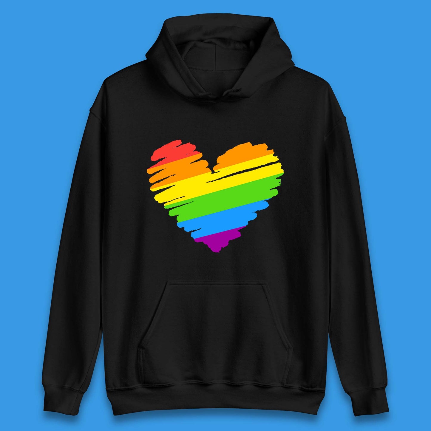 Rainbow Colour Heart Pride LGBTQ Rainbow Pride LGBT Gay Pride Month Unisex Hoodie