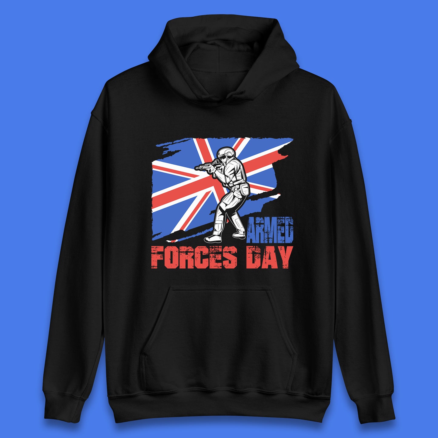 British Armed Forces Day British Veteran Day UK Flag Anzac Day Lest We Forget Unisex Hoodie