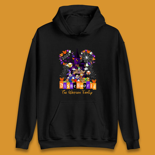 Personalised Disneyworld Halloween Family Disneyland Castle Mickey And Friends Disney Trip Unisex Hoodie