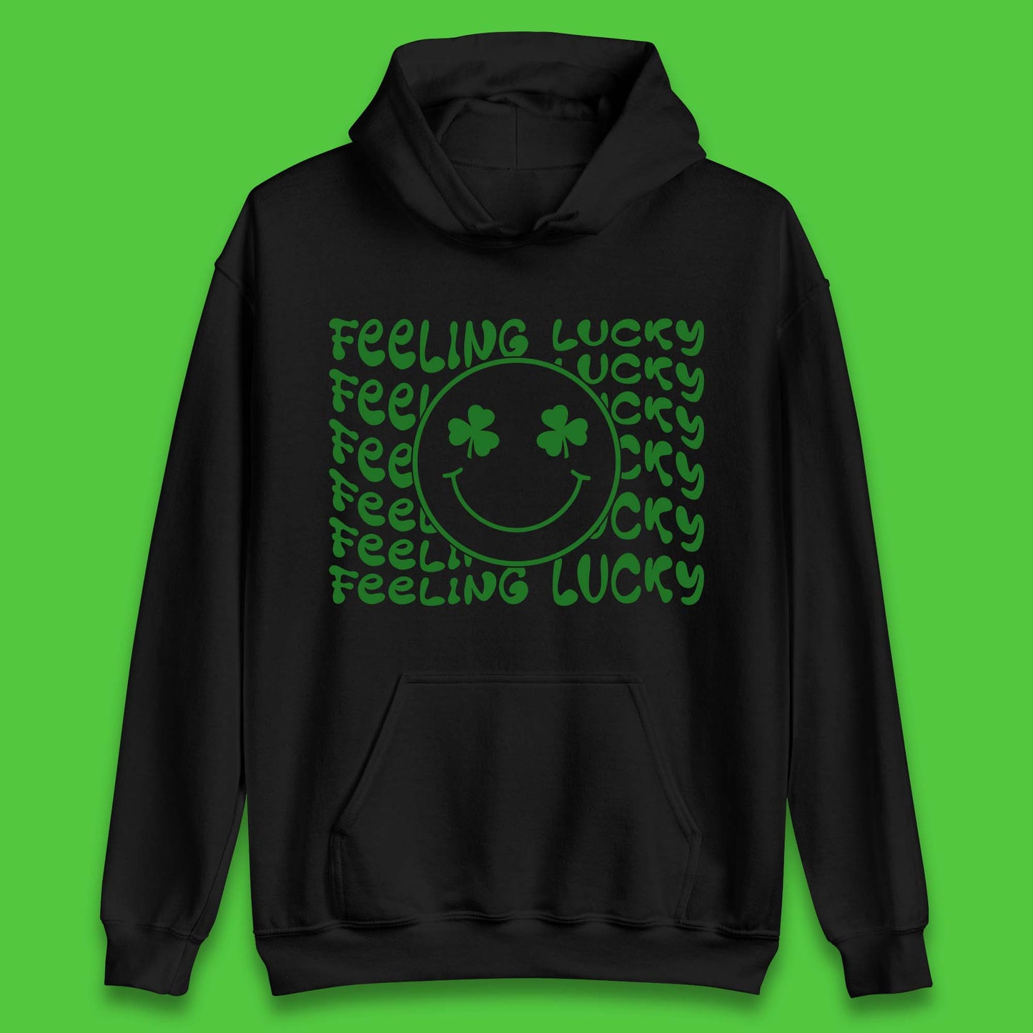 Feeling Lucky Smiley Shamrock Unisex Hoodie