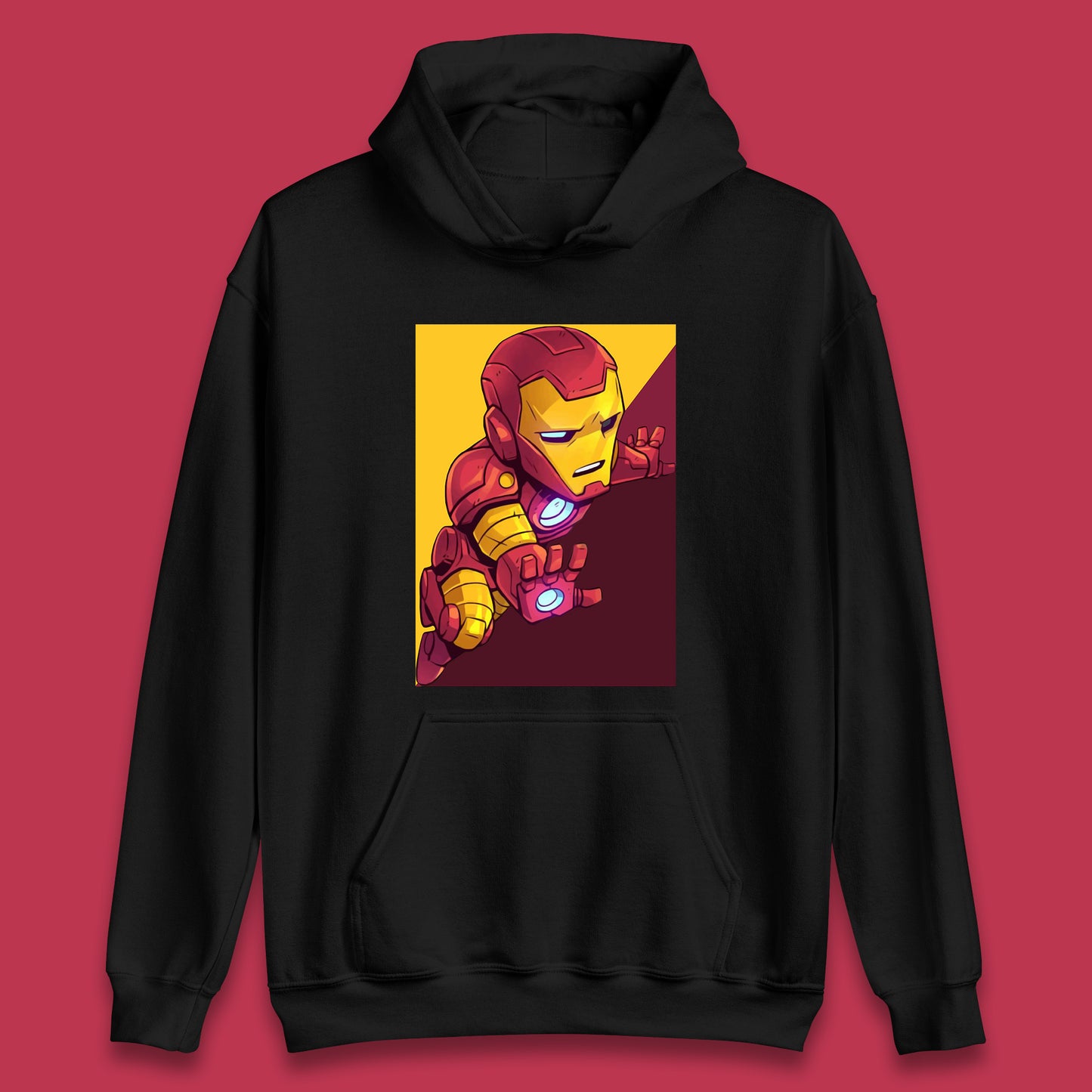 Flying Chibi Iron Man Superhero Marvel Avengers Comic Book Character Iron-Man Marvel Comics Unisex Hoodie