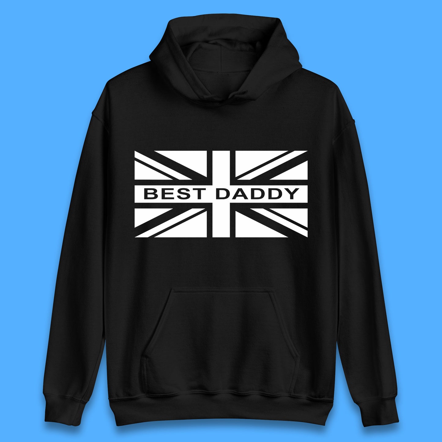 Best Daddy Vintage Union Jack Great Britain United Kingdom England Flag Patriotic Dad Father's Day Unisex Hoodie