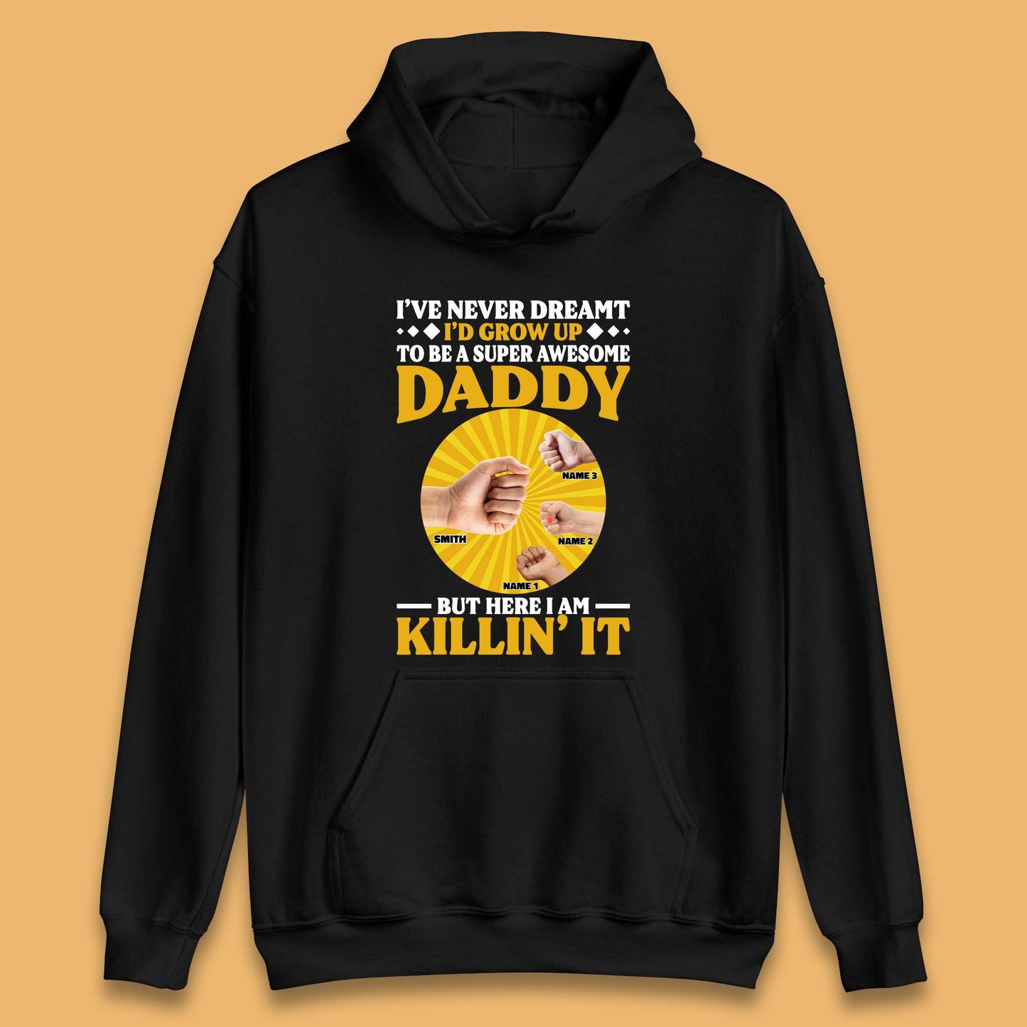 Personalised To Be A Super Awesome Daddy Unisex Hoodie