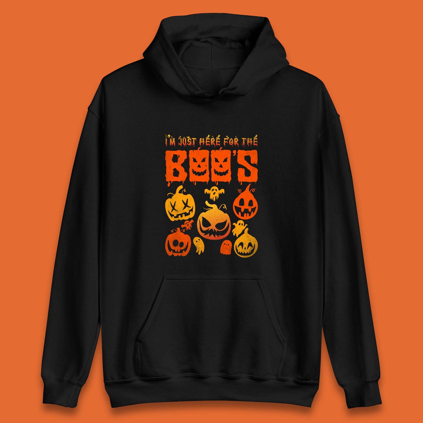 I'm Just Here For The Boos Halloween Funny Pumpkin Ghost Boos Jack-o-lantern Unisex Hoodie