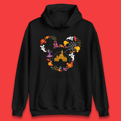 Halloween Mickey Mouse Disney Castle Halloween Elements Scary Boo Unisex Hoodie