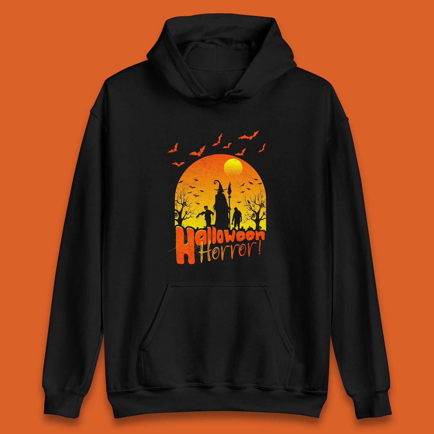 Halloween Horror Halloween Night Witch With Zombies Horror Scary Unisex Hoodie