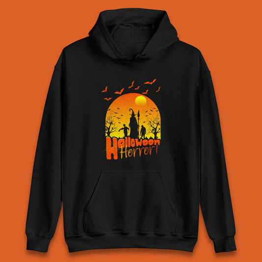 Halloween Horror Halloween Night Witch With Zombies Horror Scary Unisex Hoodie