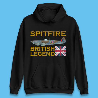 Supermarine Spitfire British Legend Fighter Aircraft Royal Air Force Spitfire WW2 Remembrance Day Unisex Hoodie