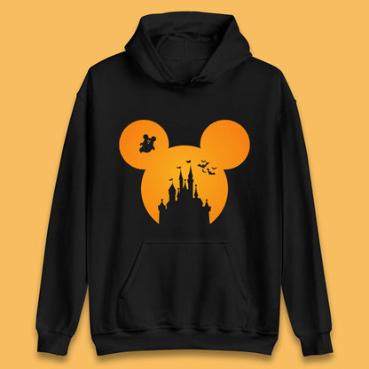 Disney Mickey Mouse Happy Halloween Disney Castle Halloween Scary Boo Flying Bats Unisex Hoodie