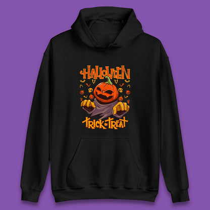 Halloween Trick Or Treat Pumpkin Character Halloween Scary Evil Pumpkin Unisex Hoodie