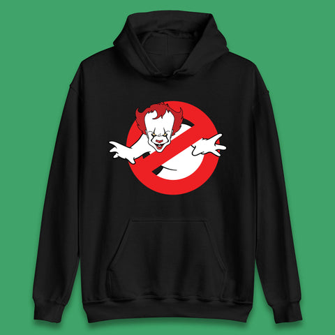 The Real Ghostbusters No Ghost Halloween IT Pennywise Clown Movie Mashup Parody Unisex Hoodie