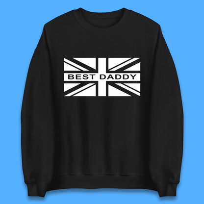 Best Daddy Vintage Union Jack Great Britain United Kingdom England Flag Patriotic Dad Father's Day Unisex Sweatshirt