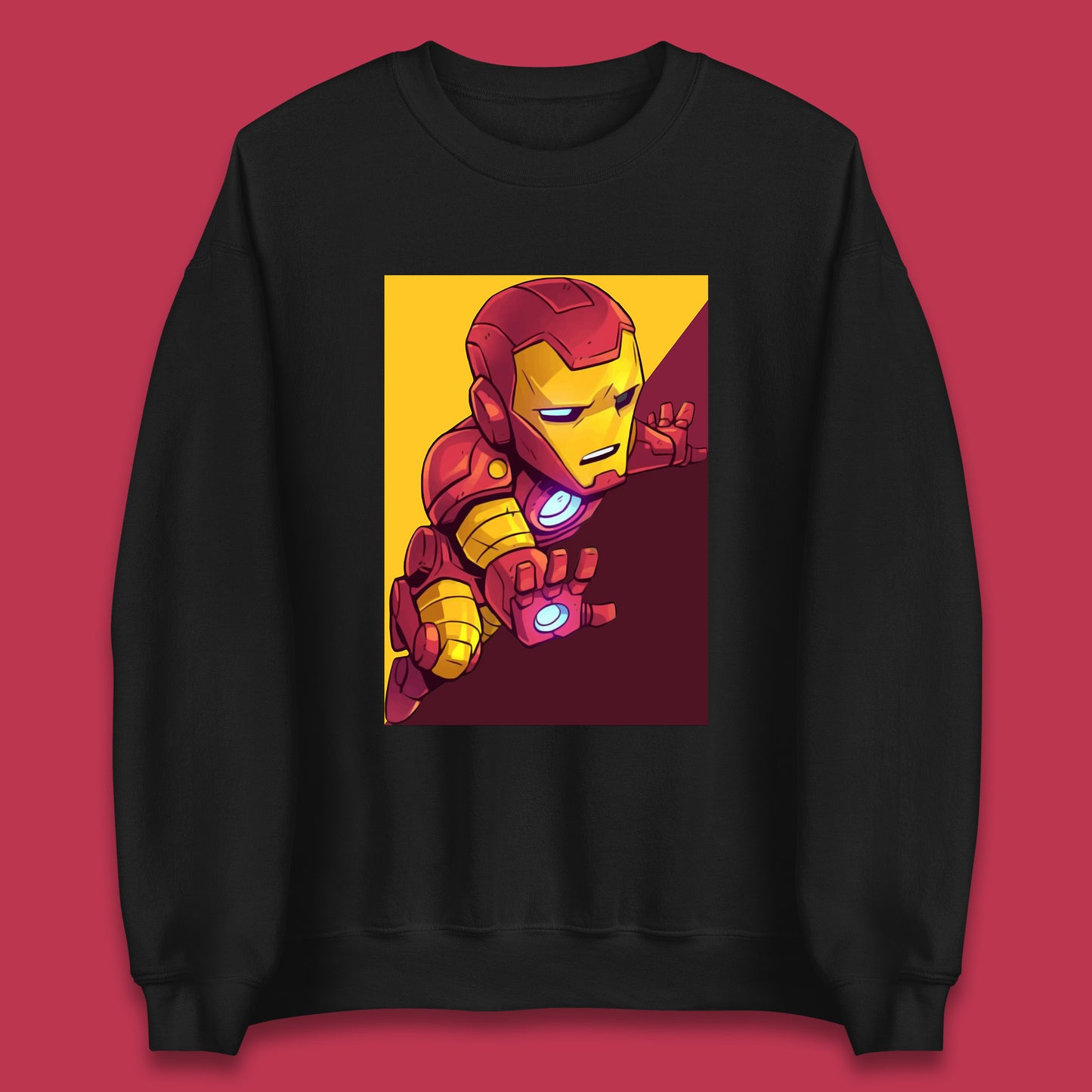 Flying Chibi Iron Man Superhero Marvel Avengers Comic Book Character Iron-Man Marvel Comics Unisex Sweatshirt