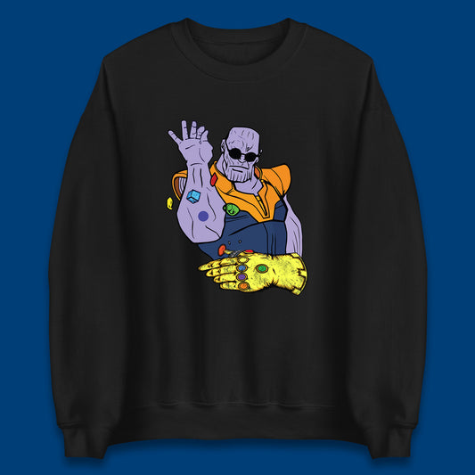 Thanos Infinity Stones Bae Avengers Infinity War Salt Bae Thanos Spoof Marvel Comics Infinity Gauntlet Unisex Sweatshirt