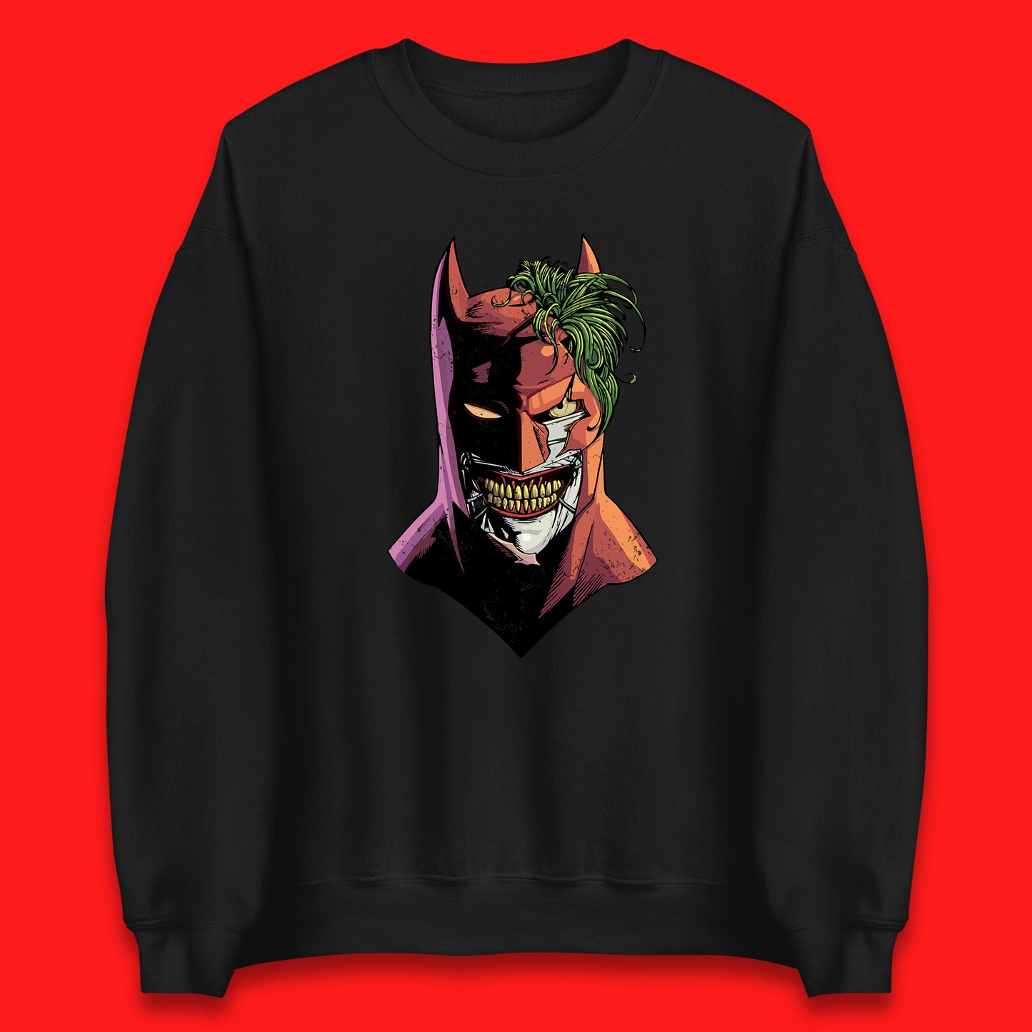 DC Comics Batman Mouth Wall Batman X The Joker Spoof Supervillain Comic Book Character Unisex Sweatshirt