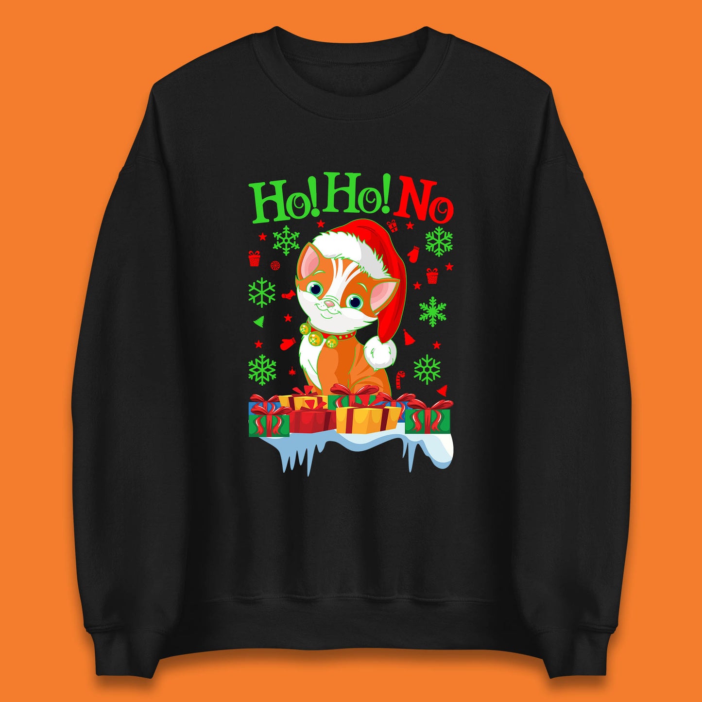 ho ho no christmas cat sweatshirt