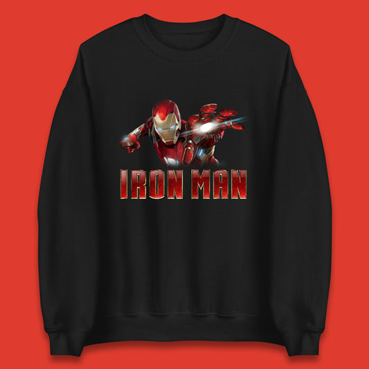 Iron Man Superhero Marvel Avengers Comic Book Character Flaying Iron-Man Marvel Comics Unisex Sweatshirt