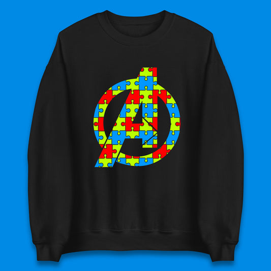 Marvel Avengers Autism Avenger Logo Autism Awareness Day Superhero Autism Is Your Super Power  Unisex Sweatshirt