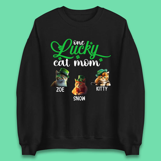 Personalised One Lucky Cat Mama Unisex Sweatshirt