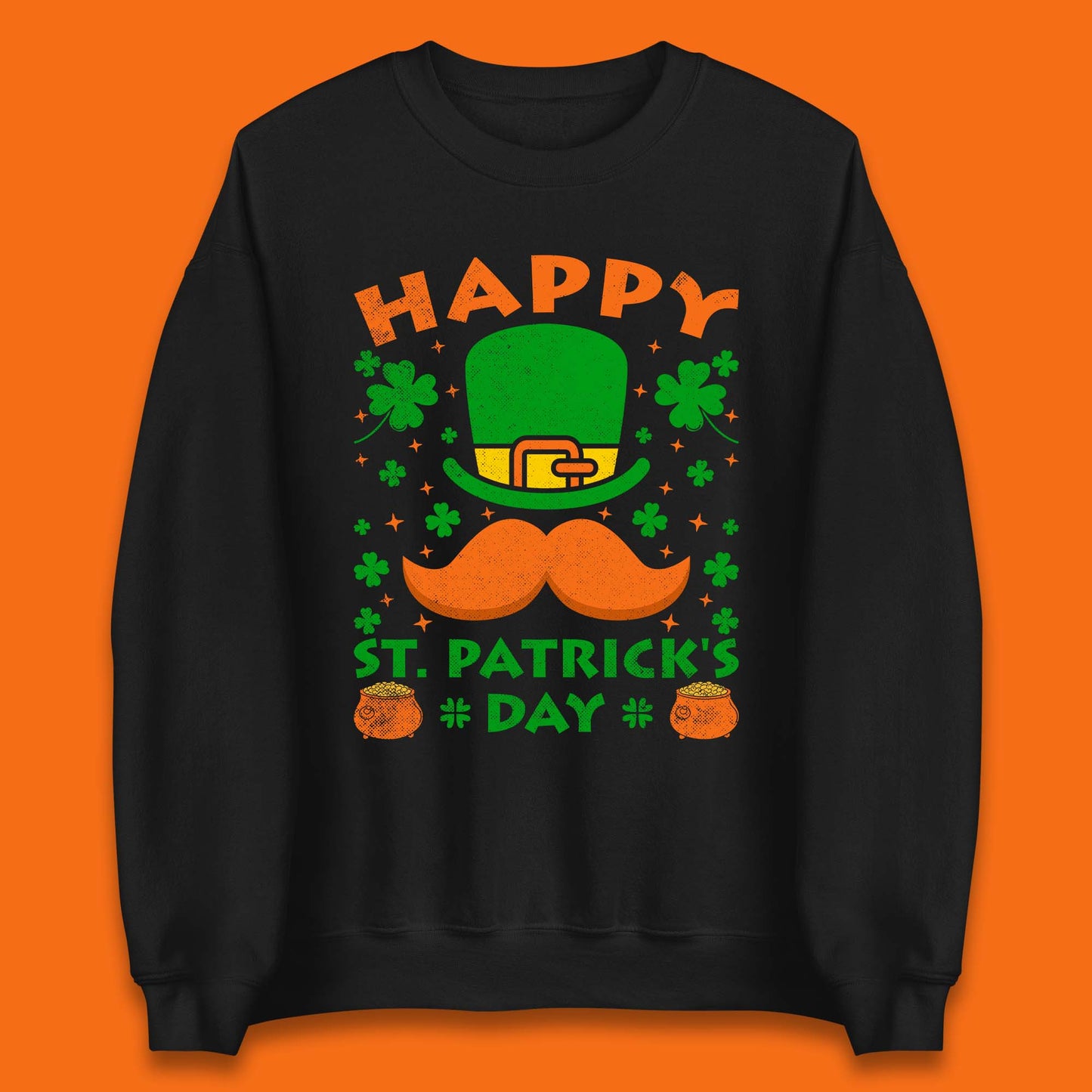 Leprechaun Hat & Ginger Mustache Unisex Sweatshirt