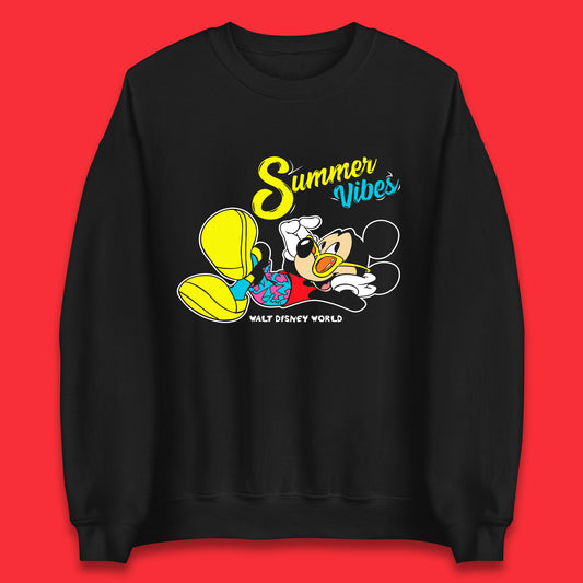 Summer Vibes Mickey Mouse Minnie Mouse Walt Disney World Disneyland Mickey Mouse Enjoying Summer Unisex Sweatshirt