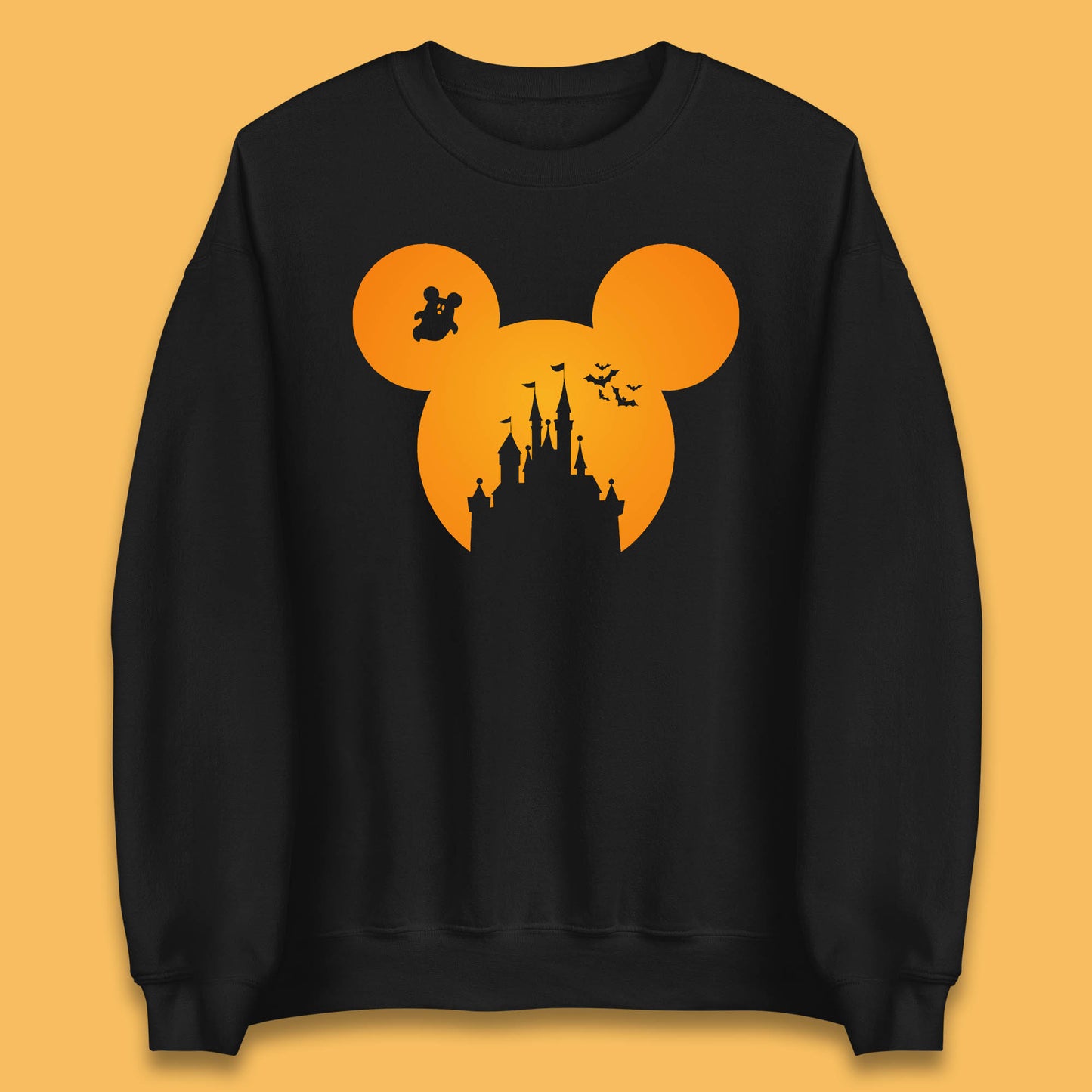 Disney Mickey Mouse Happy Halloween Disney Castle Halloween Scary Boo Flying Bats Unisex Sweatshirt