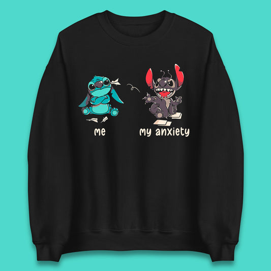 Disney Ohana Funny Me My Anxiety Ohana Lilo & Stitich Disneyland Cartoon Character Walt Disney Unisex Sweatshirt