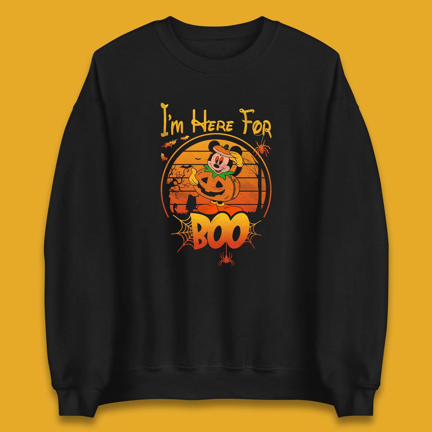 I'm Here For The Boo Halloween Disney Mickey Mouse Pumpkin Horror Scary Disneyland Trip Unisex Sweatshirt