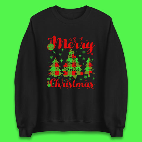 Merry Christmas Trees Xmas Winter Holiday Festive Celebration Unisex Sweatshirt