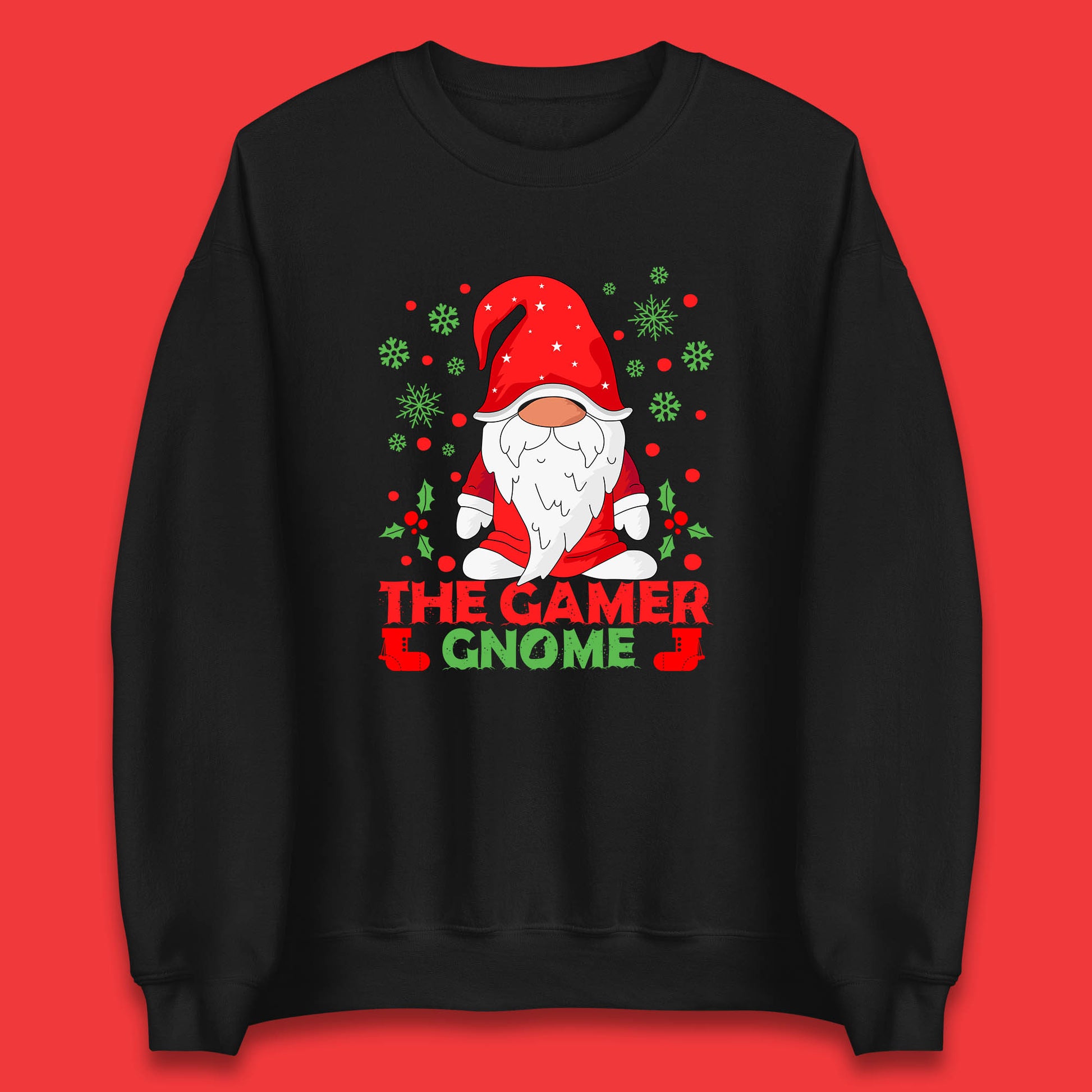 the gamer gnome christmas sweatshirt