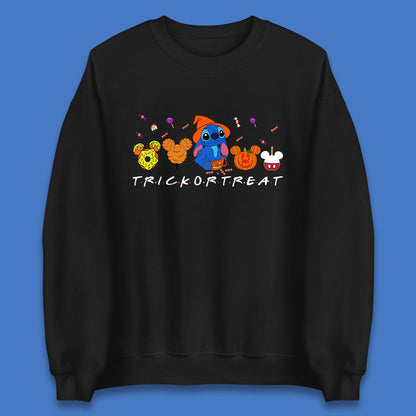 Halloween Disney Stitch Snacks Trick Or Treat Stitch And Mickey Mouse Friends Spoof Disneyland Snacks Unisex Sweatshirt