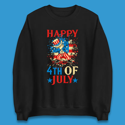 Dabbing Uncle Sam Happy 4th Of July USA Flag Independence Day Funny Dab Dance Unisex Sweatshirt