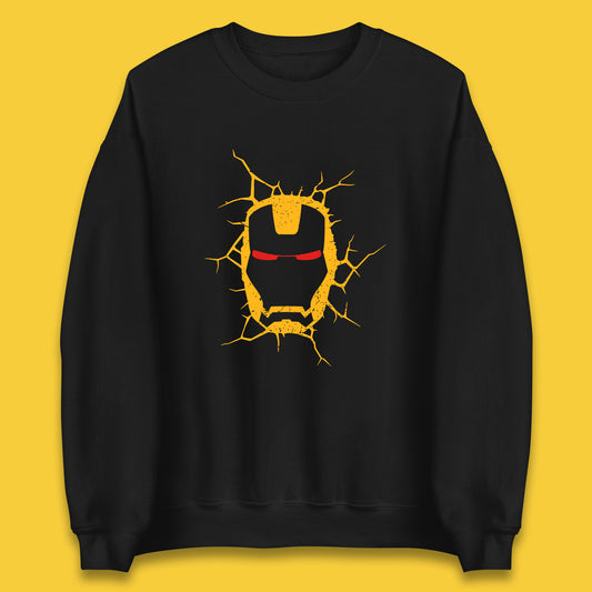 Marvel Avengers Iron Man Face Cracked Wall Art Superhero Comic Book Character Iron-man Marvel Comics Unisex Sweatshirt