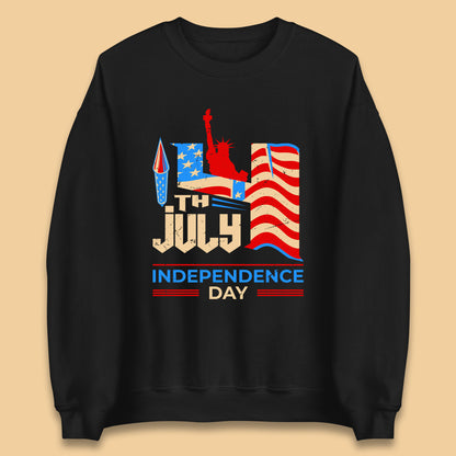 Statue Of Liberty 4th July USA Independence Day Celebration Fireworks Unisex Sweatshirt