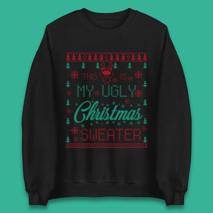 Ugly Christmas Sweater Reindeer Unisex Sweatshirt