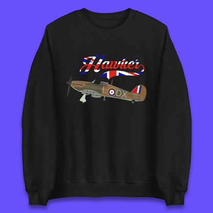 Hawker Hurricane United Kingdom Vintage WWII RAF Fighter Jet British Aircraft Royal Air Force Remembrance Day Unisex Sweatshirt