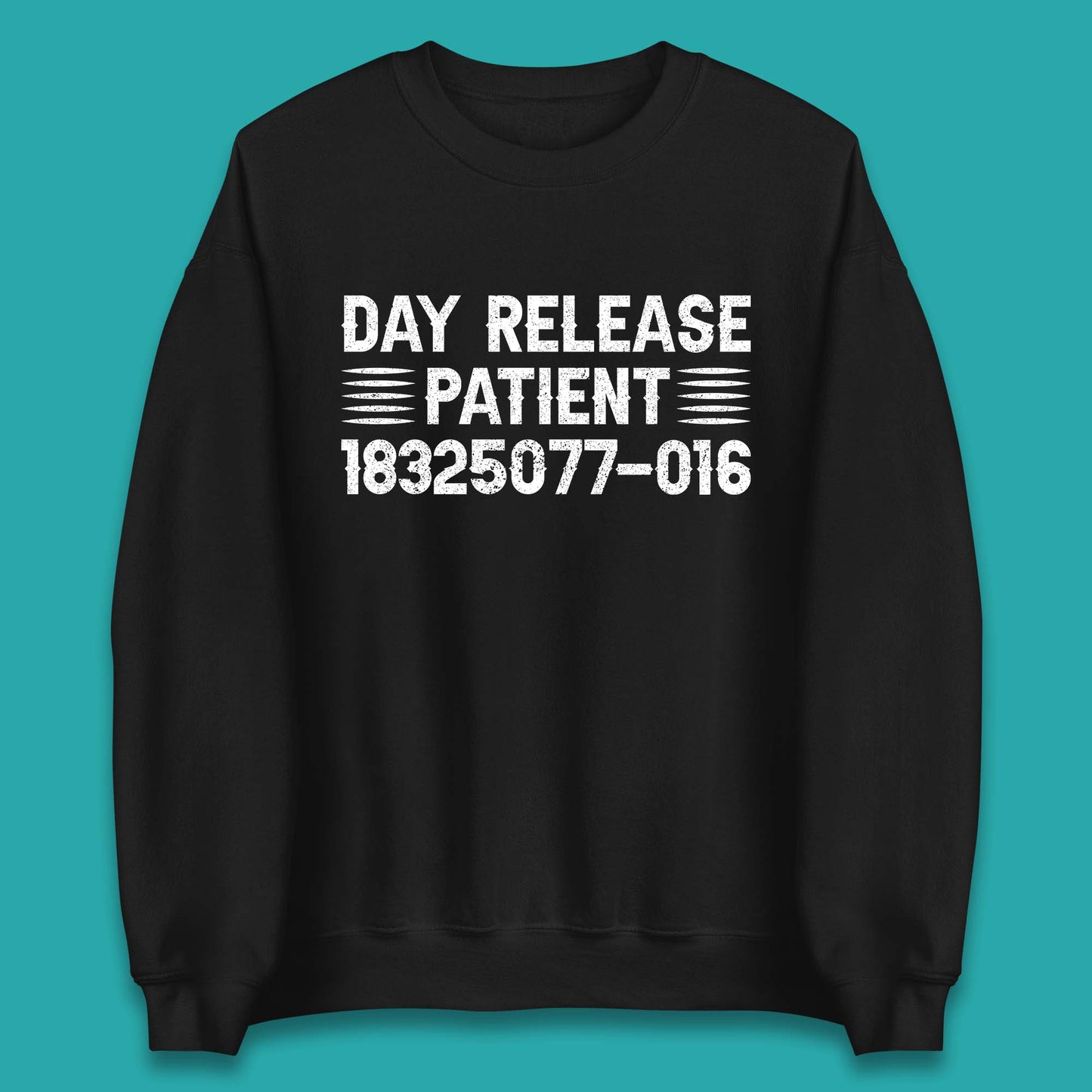 Day Release Patient Psycho Ward Halloween Mental Health Parole Jail Prison Funny Locked Up Unisex Sweatshirt