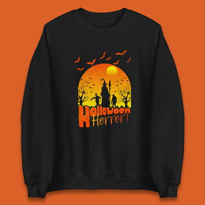 Halloween Horror Halloween Night Witch With Zombies Horror Scary Unisex Sweatshirt