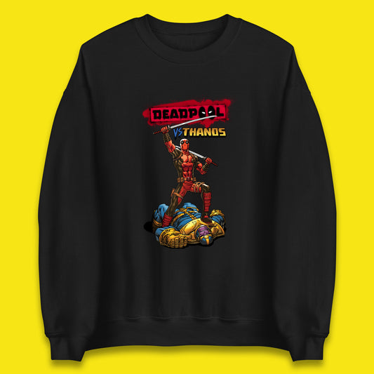 Marvel Comics Deadpool VS Thanos The Ultimate Face Off Comic Book Fictional Characters Unisex Sweatshirt