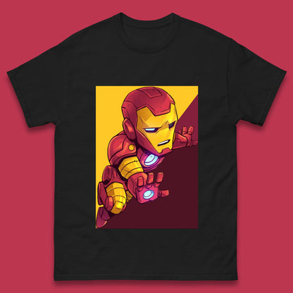 Flying Chibi Iron Man Superhero Marvel Avengers Comic Book Character Iron-Man Marvel Comics Mens Tee Top