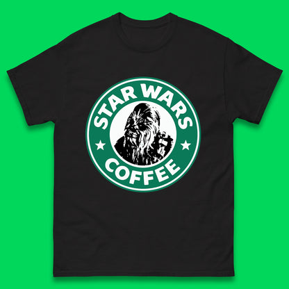 Chewbacca Star Wars Coffee Sci-fi Action Adventure Movie Character Starbucks Coffee Spoof 46th Anniversary Mens Tee Top