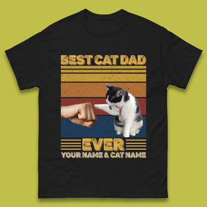 Personalised Best Cat Dad Ever Mens T-Shirt